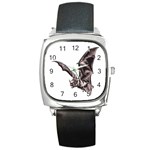 Vampire Bat Square Metal Watch