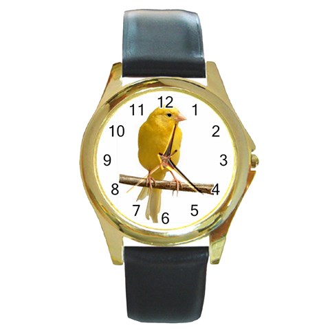 718fhh Round Gold Metal Watch from ArtsNow.com Front