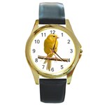 718fhh Round Gold Metal Watch