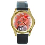 birdsertt Round Gold Metal Watch