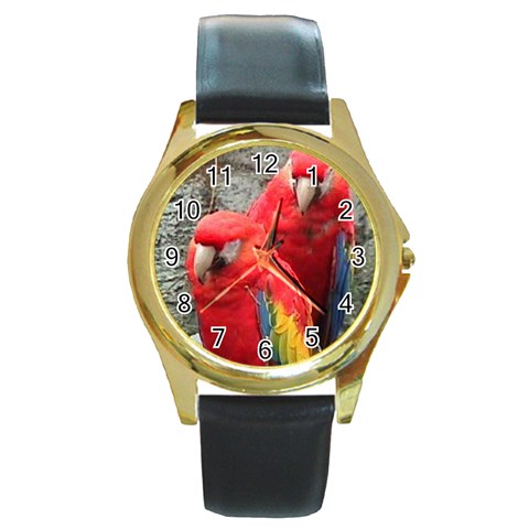 birdsffy Round Gold Metal Watch from ArtsNow.com Front