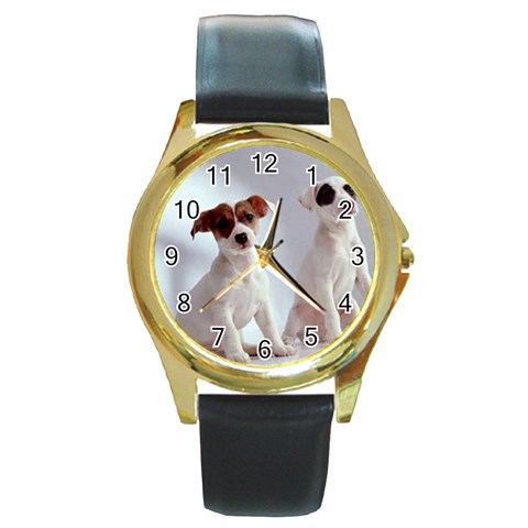 spot3 Round Gold Metal Watch from ArtsNow.com Front