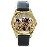 dalmationdogs Round Gold Metal Watch