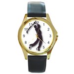 GOLF Round Gold Metal Watch