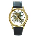 MM35_PG81 Round Gold Metal Watch