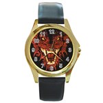 dragon_2 Round Gold Metal Watch