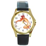 Petty_pin-up Round Gold Metal Watch