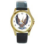 AmericanEaglePatchUpwing Round Gold Metal Watch