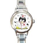 3-283089-0-1-1 Round Italian Charm Watch