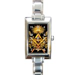 SquareandCompassesEmbroideredGraphic1 Rectangular Italian Charm Watch