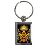 SquareandCompassesEmbroideredGraphic1 Key Chain (Rectangle)