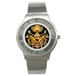 SquareandCompassesEmbroideredGraphic1 Stainless Steel Watch