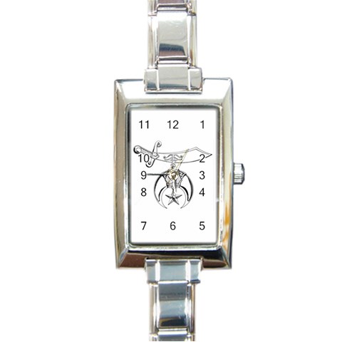 shriners Rectangular Italian Charm Watch from ArtsNow.com Front