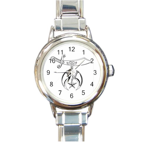 shriners Round Italian Charm Watch from ArtsNow.com Front