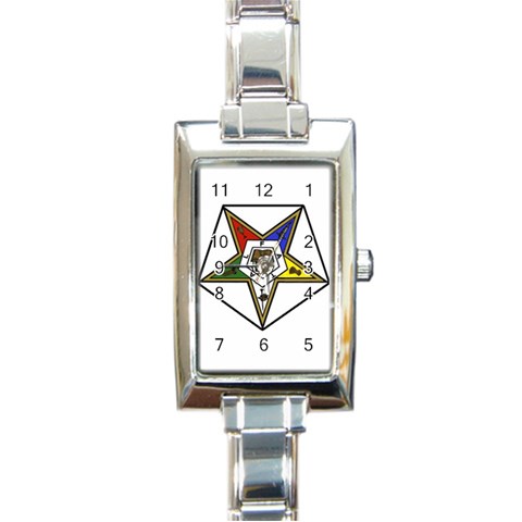 easternstar6 Rectangular Italian Charm Watch from ArtsNow.com Front