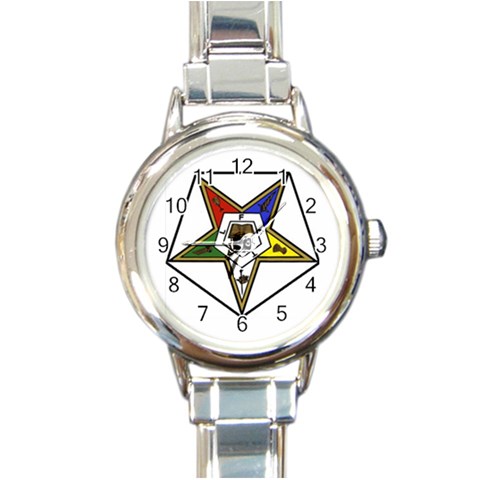 easternstar6 Round Italian Charm Watch from ArtsNow.com Front