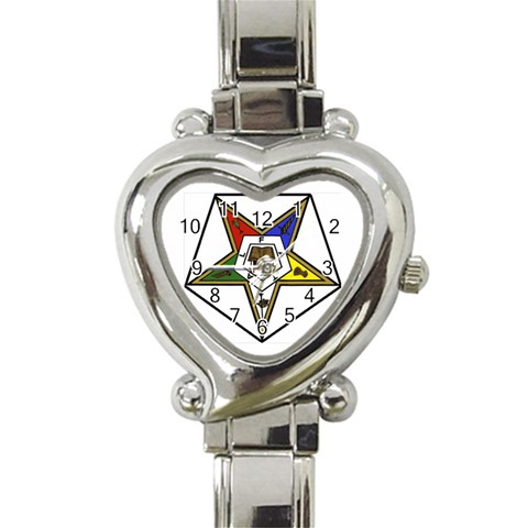 easternstar6 Heart Italian Charm Watch from ArtsNow.com Front