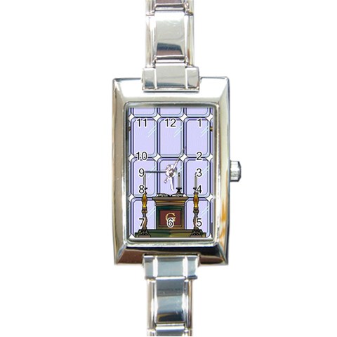 bl01 Rectangular Italian Charm Watch from ArtsNow.com Front