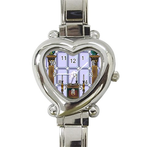 bl01 Heart Italian Charm Watch from ArtsNow.com Front