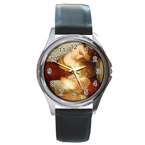 Virgin_Mary_Mother_of_God Round Metal Watch from ArtsNow.com Front