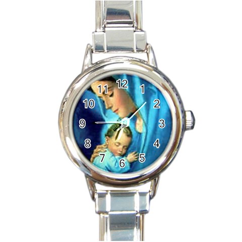 Mary_Mother_of_God_Incarnation Round Italian Charm Watch from ArtsNow.com Front