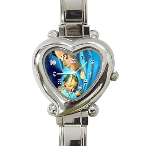 Mary_Mother_of_God_Incarnation Heart Italian Charm Watch from ArtsNow.com Front