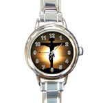 Jesus%20On%20The%20Cross Round Italian Charm Watch