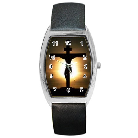 Jesus%20On%20The%20Cross Barrel Style Metal Watch from ArtsNow.com Front