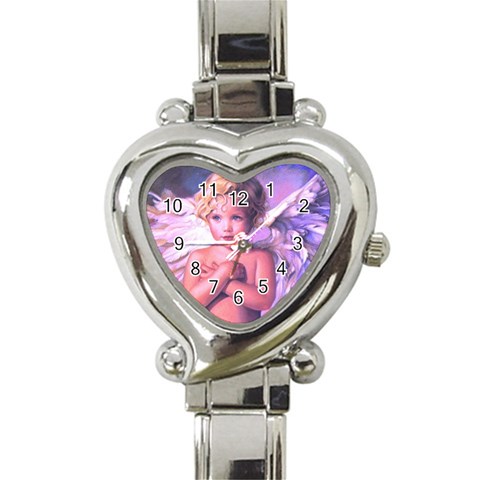 angel2 Heart Italian Charm Watch from ArtsNow.com Front