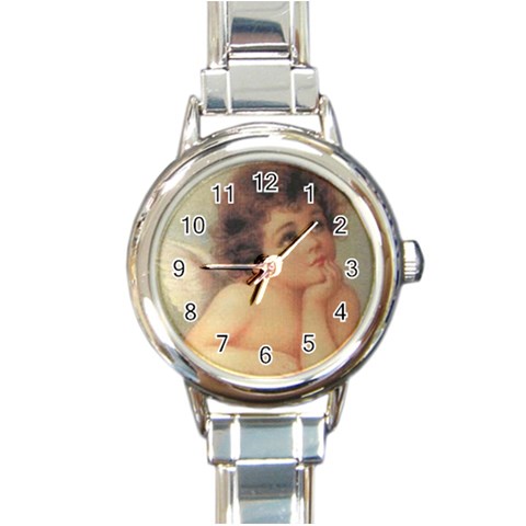 angel1 Round Italian Charm Watch from ArtsNow.com Front