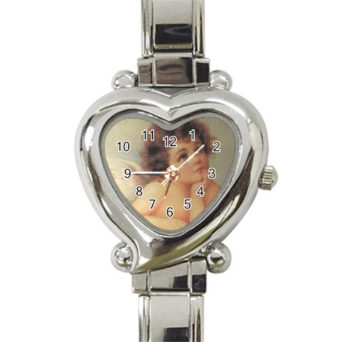 angel1 Heart Italian Charm Watch from ArtsNow.com Front