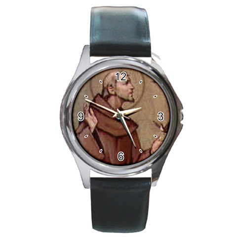 saints_catholic_org_francis Round Metal Watch from ArtsNow.com Front