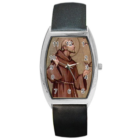 saints_catholic_org_francis Barrel Style Metal Watch from ArtsNow.com Front