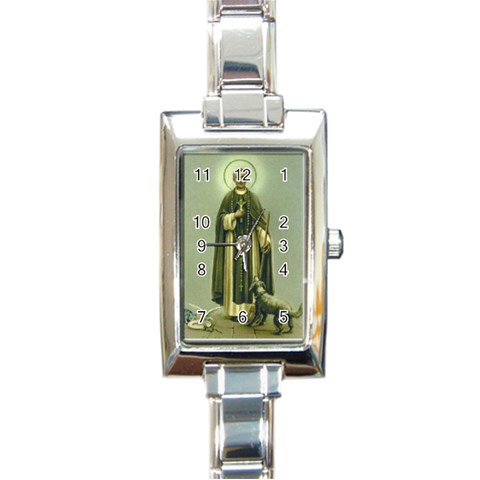 1103por2 Rectangular Italian Charm Watch from ArtsNow.com Front