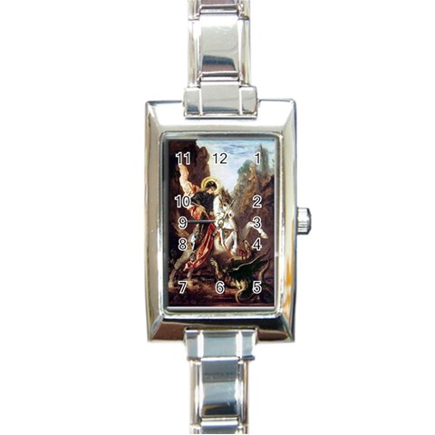 dragons4 Rectangular Italian Charm Watch from ArtsNow.com Front