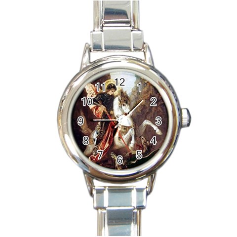 dragons4 Round Italian Charm Watch from ArtsNow.com Front