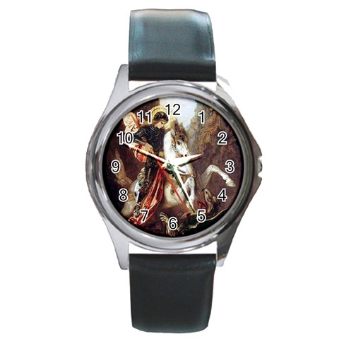 dragons4 Round Metal Watch from ArtsNow.com Front