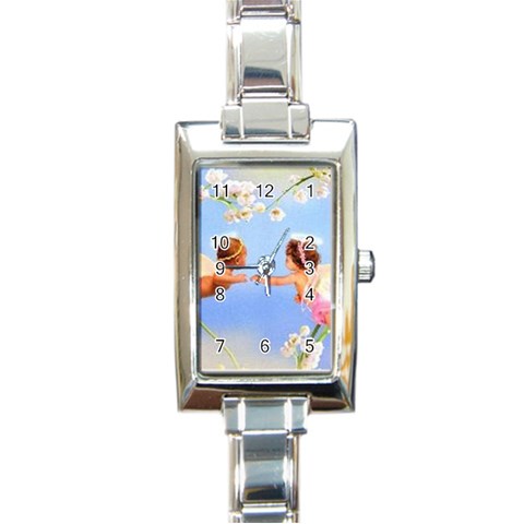 Baby%20Angels Rectangular Italian Charm Watch from ArtsNow.com Front