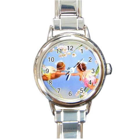 Baby%20Angels Round Italian Charm Watch from ArtsNow.com Front