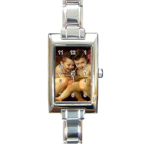 angels Rectangular Italian Charm Watch from ArtsNow.com Front