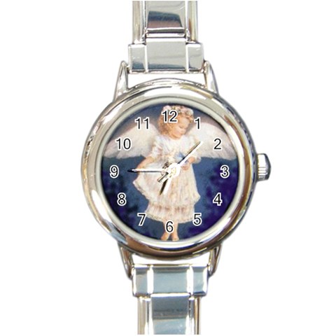 40angel_3 Round Italian Charm Watch from ArtsNow.com Front