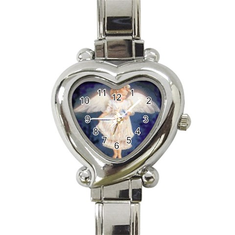 40angel_3 Heart Italian Charm Watch from ArtsNow.com Front