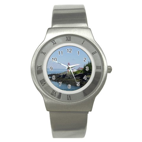 east_quoddy_head_light_house_photo03_small Stainless Steel Watch from ArtsNow.com Front