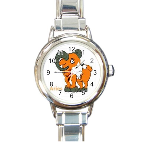 CAG1MR49 Round Italian Charm Watch from ArtsNow.com Front