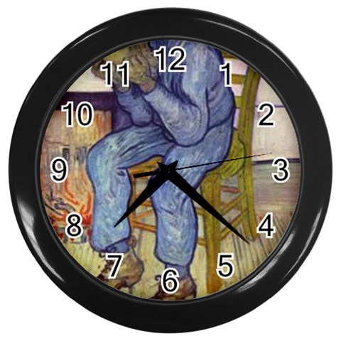 fine paintings Wall Clock (Black) from ArtsNow.com Front