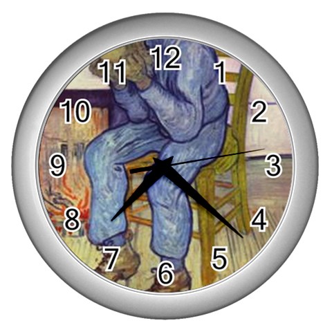 fine paintings Wall Clock (Silver) from ArtsNow.com Front