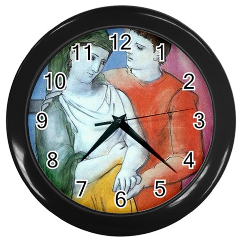 fine paintings Wall Clock (Black) from ArtsNow.com Front