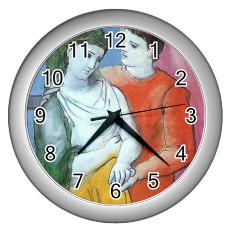 fine paintings Wall Clock (Silver) from ArtsNow.com Front