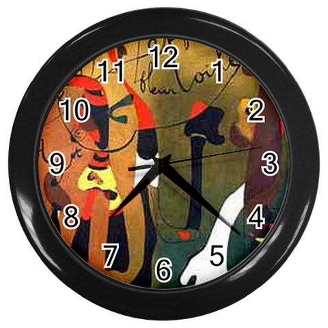 fine paintings Wall Clock (Black) from ArtsNow.com Front