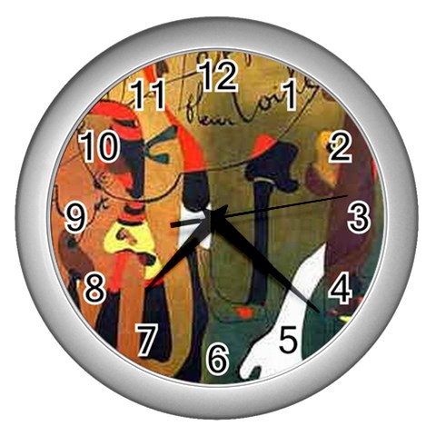 fine paintings Wall Clock (Silver) from ArtsNow.com Front